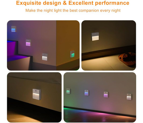 Luz Nocturna Rgbw Regulable Con Sensor De Movimiento Para Ni