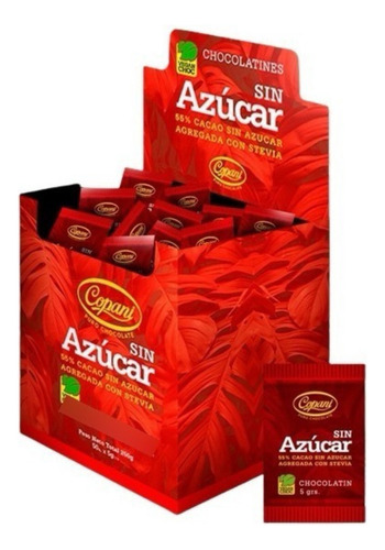 Chocolatines 55% Cacao Sin Azucar Copani X 50 Unidades
