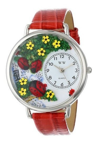 Watches Unisex U*****ladybugs Reloj De Cuero Rojo