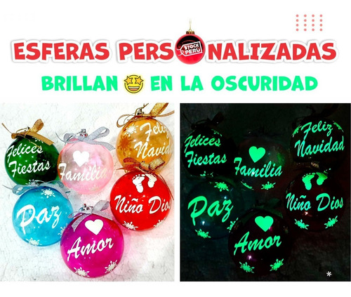 Adornos Navideños Esferas Bolas Navidad Personalizados Perú