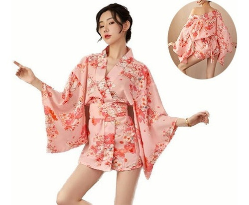 Camisón Retro De Mujer Kimono Japonés