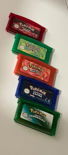 Lote 3 Pz Pokemon Rojo Fu Español Version Gba Re-pro & Envio