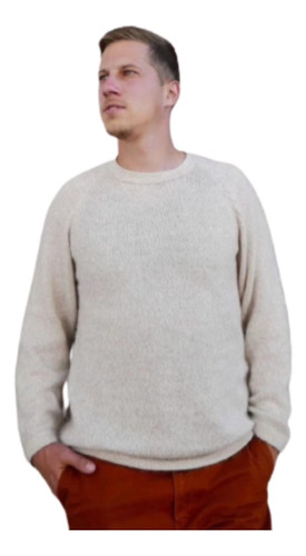 Sweater Pullover Lana De Alpaca Liso Peinado