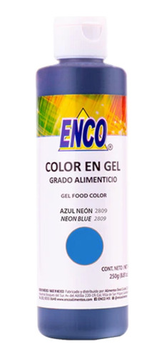 Colorante En Gel Azul Neón 250g Enco Repostería Fondant Betú