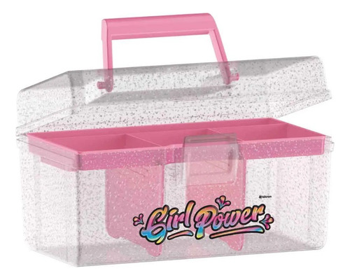 Mini Frasqueira Cristal Nitron Organizador Maquiagem Esmalte Cor Rosa