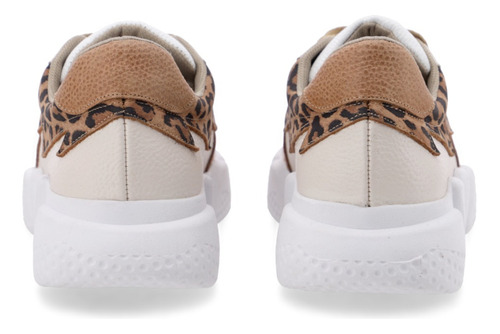 Zapatillas De Cuero Combinadas Mujer Urbanas Super Livianas