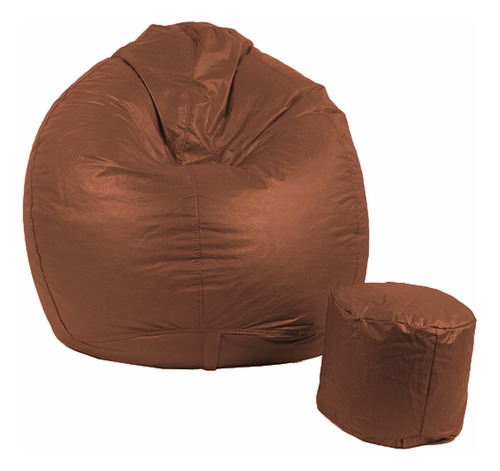 Puff Pera Redondo Gigante Com Enchimento Almofadão P/ Sala Cor Marrom