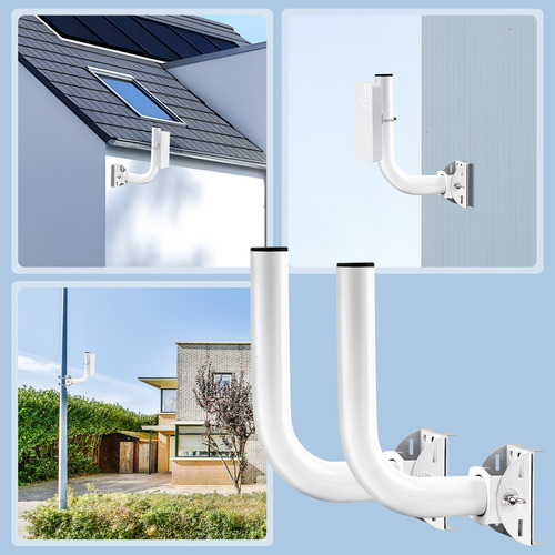 2 Soportes De Antena Ajustables Universales, Instalación De Puentes Inalámbricos, Adecuado Para Puntos De Acceso Ap Punto A Punto Al Aire Libre, Amplificadores Wifi, Cámaras, Antenas De Tv, Etc.