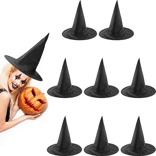8 Piezas Sombrero Bruja Negra Halloween Accesorios Para Disf