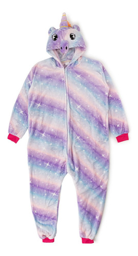 Pijama Multicolor Estrellas Unicornio Nena Enterito Polar  