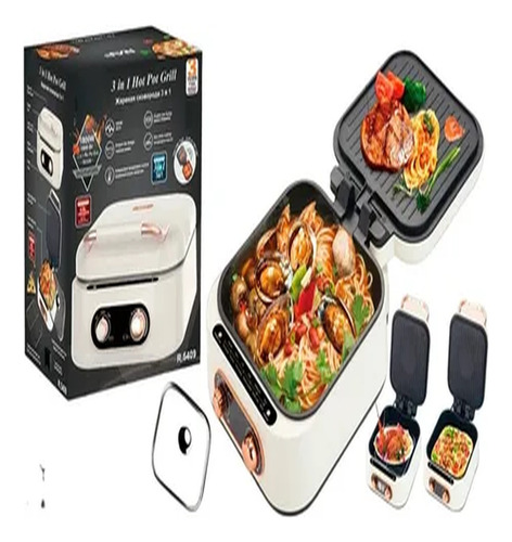 Parrilla De Olla Caliente Hot Pot Grill 3 En 1