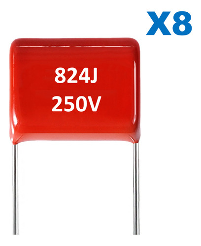 Condensador Poliéster 824j/250v Capacitor 824j 0,82uf - 8 Pz