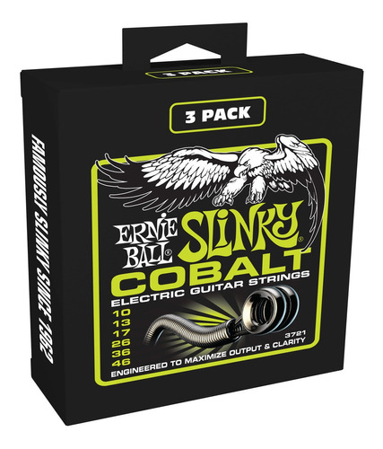 Pack X 3 Encordado  Guit Eléctrica Ernie Ball  Slinky Cobalt