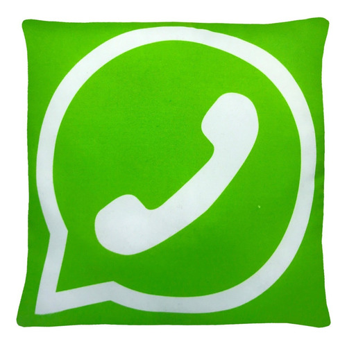 Almofada Bordada De Pelúcia Emoji/tamanho: 45 Cm X 45 Cm Cor Várias Desenho Do Tecido Logo Whatsapp Grande