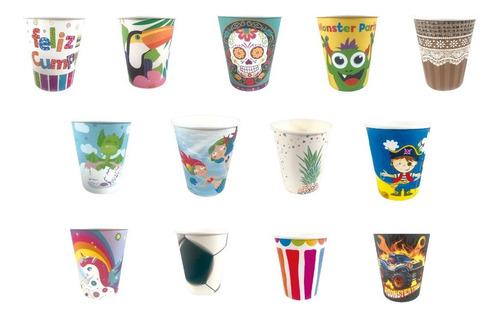 Vasos De Polipapel Descartables X 6 Unidades Varios Motivos Color Verano