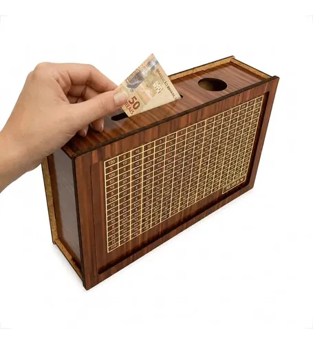 Cofre Desafio Woodbox Cofrinho 10mil 10k Metodo Japones Material ...
