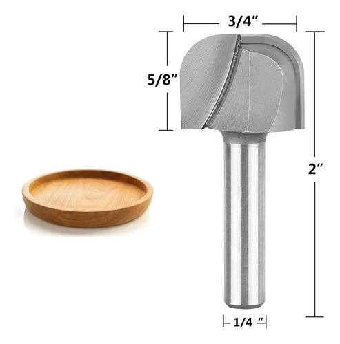 Fresa P/madera Diametro De Corte 3/4 Vastago 1/4 Pulgada