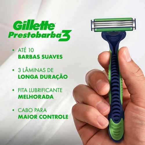 Aparelho Gillette Prestobarba3 Sensitive 2 Pacotes C 4 Cada
