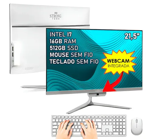 L2f All In One Pc Completo Core I7 16gb Ssd 512gb 21,5 Prata 127/220v