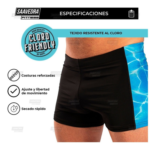 Imagen 3 de 10 de Malla Zunga Natacion Hombre Short Safit Uv50 Cloro Friendly®