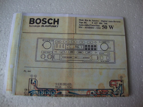 Esquema Elétrico Rádio Toca-fitas Bosch Rio De Janeiro . (Usado)