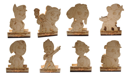 Servilleteros Paw Patrol Con Grabado Personalizado 10 Pzas