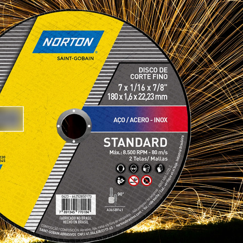 Disco Corte Norton 180 7 Polegadas Standard