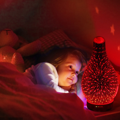 Luz Nocturna De Vidrio Con Atenuación Uv Para Aromaterapia H