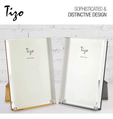 Design Vertical 8x10 Lucite Picture Frame, Durable 1 Inch Th