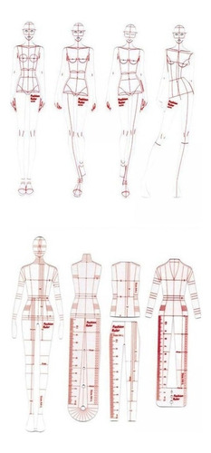 Regla De 8 Piezas For Dibujar Con Ilustración De Moda, Mode