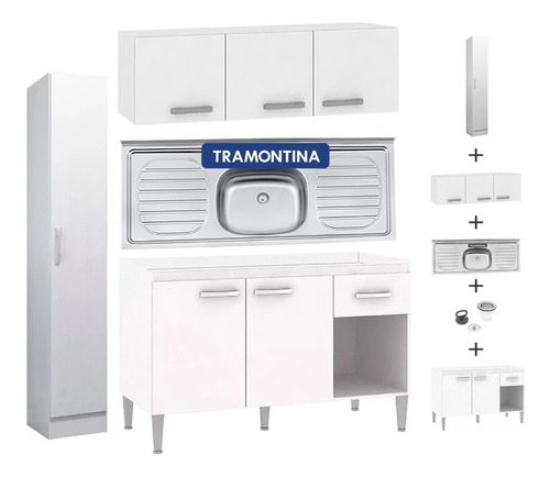 Kit De Cocina Bajo Mesada + Pileta + Aereo + Panelero