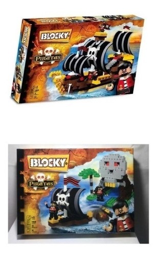 Combo Ladrillos Blocky Pirata Barco/isla 01-0638/39