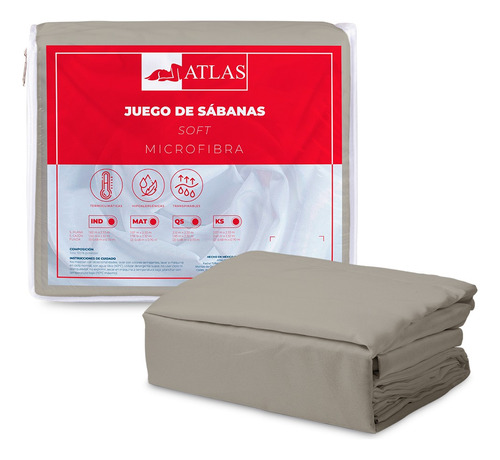 Juego De Sabanas King Size Con Fundas Atlas Basic Line Soft