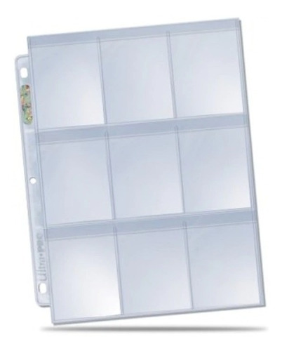 (pack X10) 9pockets Toploader Pages - Ultrapro - 3anillos