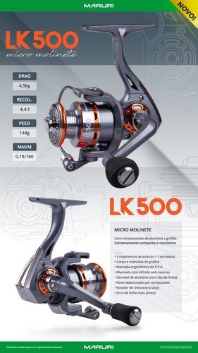 Molinete Maruri LK500 direito/esquerdo color cinza