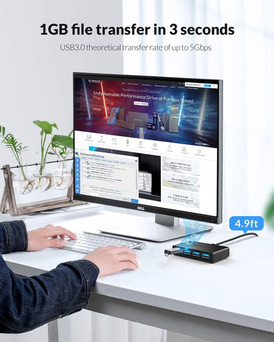 Hub Usb 3.0 De 4 Puertos Orico Cable 1.5m Para Mac Xps Y ...