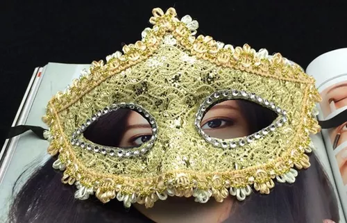 4 peças de máscaras para casais de Halloween linda máscara preta dourada  máscara veneziana máscaras de fantasia femininas, ouro, preto, tamanho  único