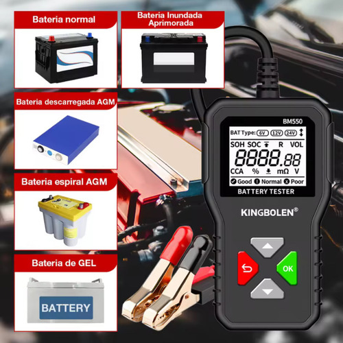 Teste E Analisador De Bateria Automotiva Carro Moto Caminhão