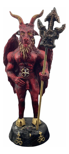 Estatua Baphomet Negro Macho Cabrío Lucifer 40 Cm Resina