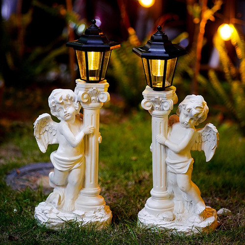 Luz Solar De Estatua De Jardín Al Aire 20x12x50cm Derecha
