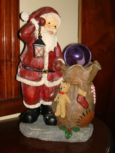 Santa Claus Navidad Fuente Agua Y Luz Cambia Colores #100