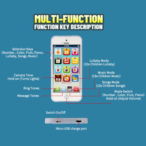 Toy Phone Cooplay 1x Child Recarregável Com Música Para Cria