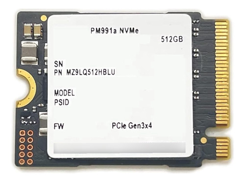 Samsung 512gb Ssd M.2 2230 30mm Pm991a Nvme Pcie Gen3 X4 Mz9