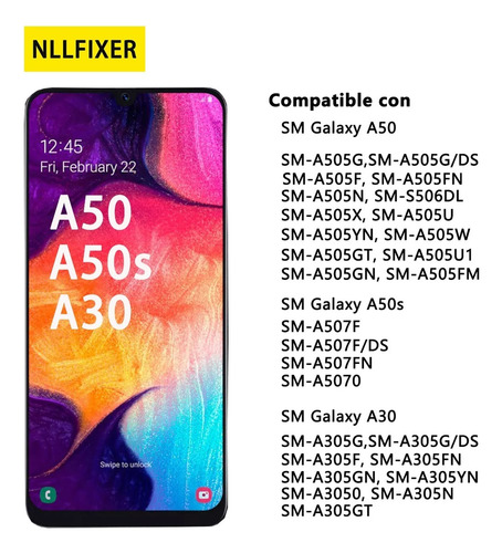 Pantalla Para Samsung A30 A50 A50s Con Marco A305 A505 A507