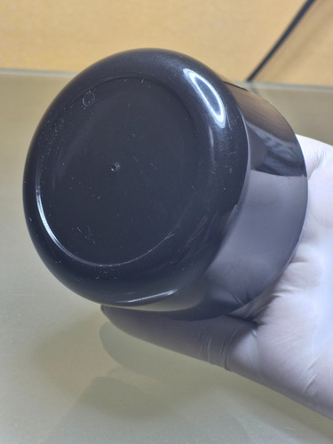 10 Pzs Tarro Negro De Plastico 250 Ml (con Tapa Y Liner)