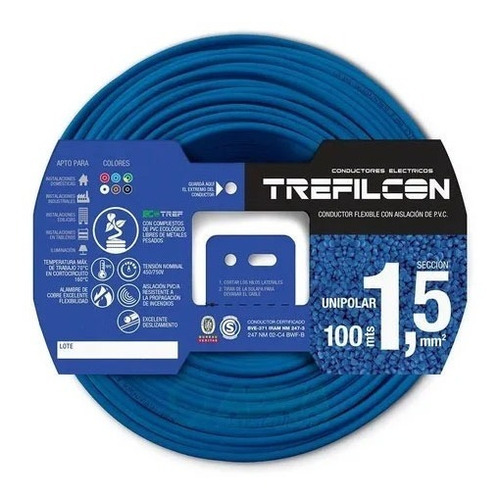 Cable Unipolar Trefilcon 1.5 Mm Certificado Iram X 25 Mts