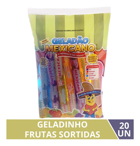 Geladão Mexicano Sabor Frutas Sortidas 20x90ml