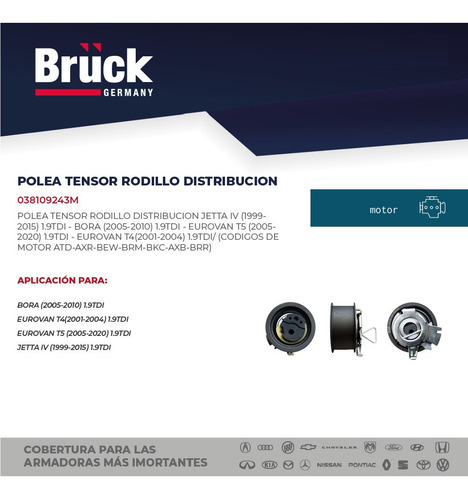 Polea Tensora Jetta 2010 Bruck 038109243m