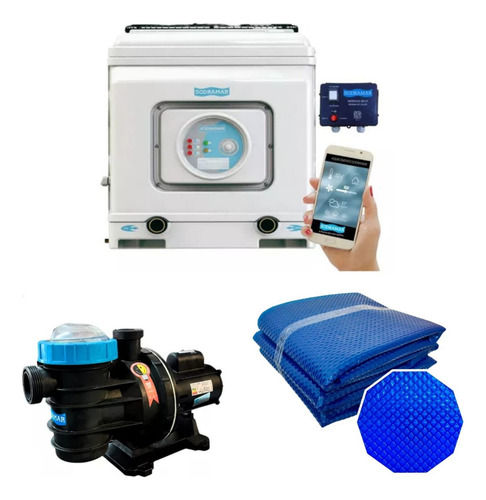 Kit Aquecimento Trocador De Calor Wi-fi Piscinas Até 85000l 220v