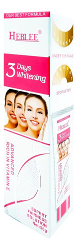 Crema Blanqueadora Heblee Con Vitamina E Aclarante De 50g Tipo de piel Mixta